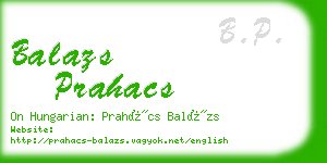 balazs prahacs business card